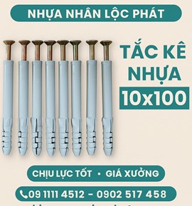 Tắc kê nhựa 10x100 – Chịu lực tốt, giá xưởng | Nhựa Nhân Lộc Phát